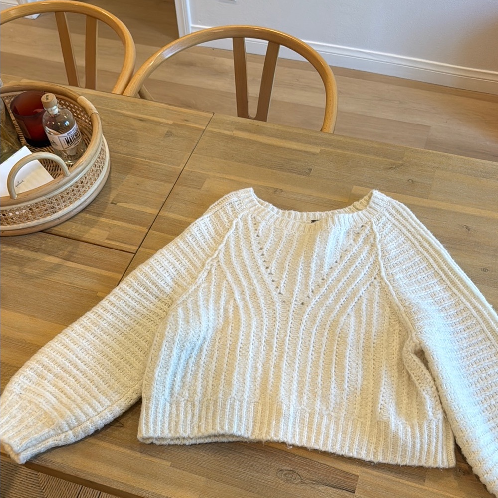 Free people Cozy Cream Knit Sweater
